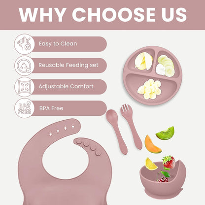 Set de alimentación para bebés de silicona sin BPA