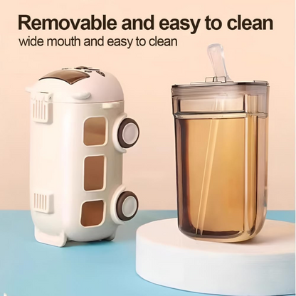 water bottle with straw