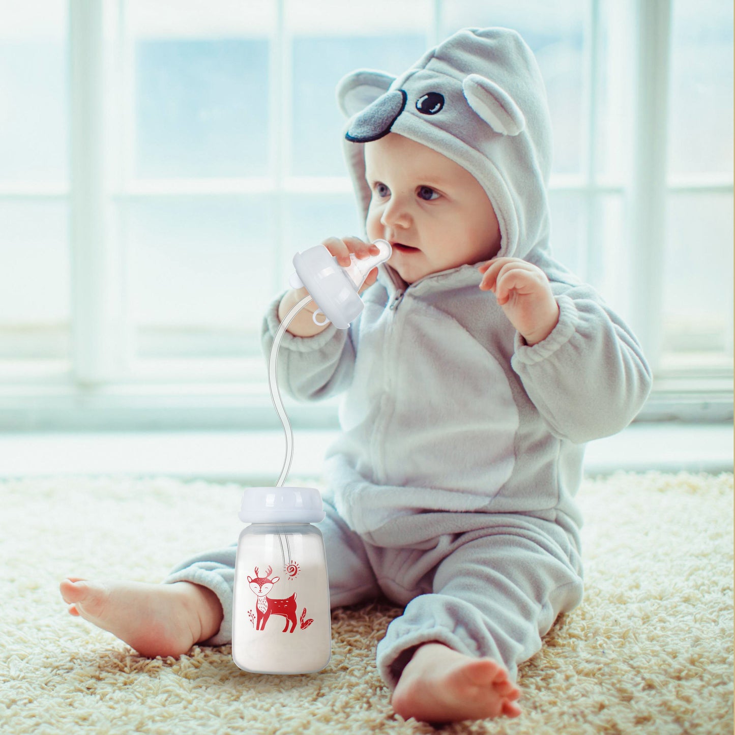 زجاجة أطفال بدون استخدام اليدين