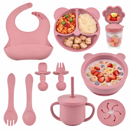 Set de alimentación para bebés de silicona sin BPA